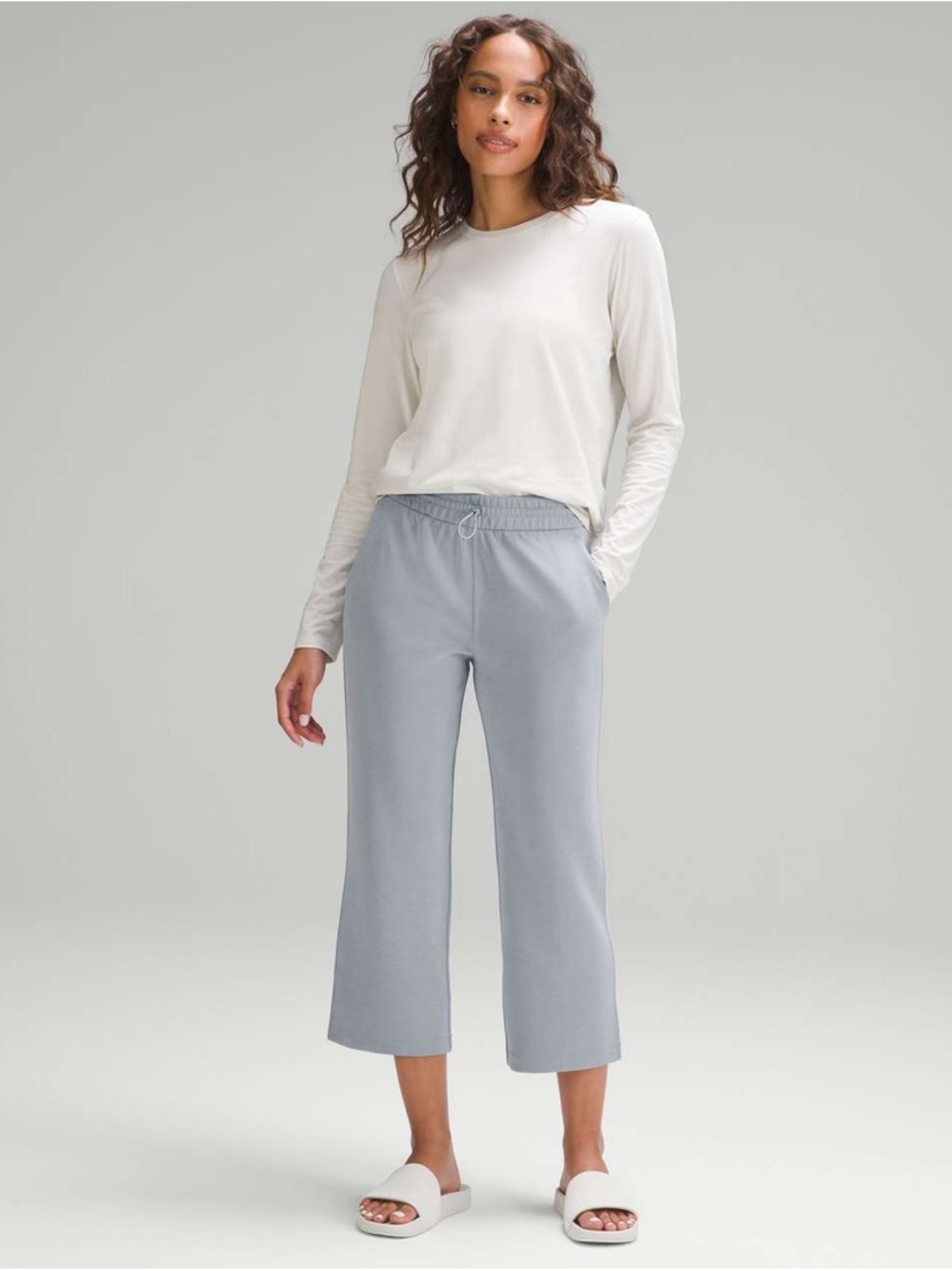 lululemon athletica Light blue Softstreme Wide-Leg crops
